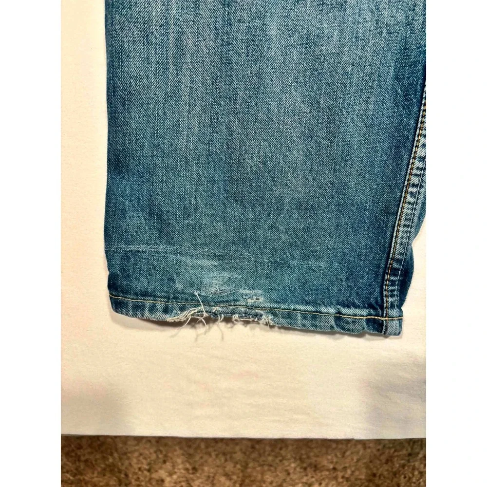 Levis‎ 508 Regular Taper Jeans Mens 32x32 Medium Wash Distressed Blue Denim